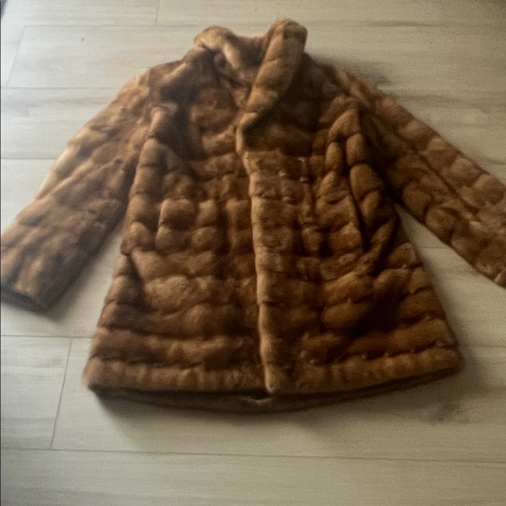 Luxurious Brown Faux Fur Coat